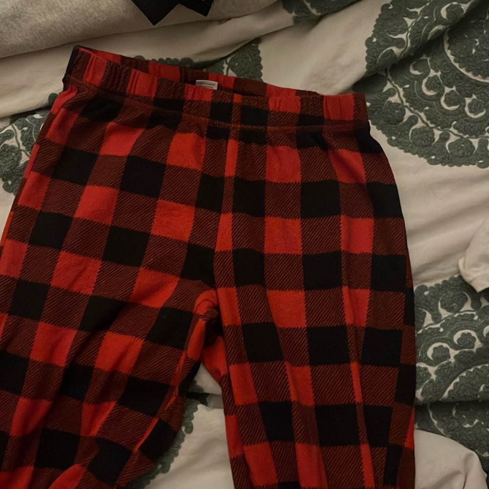 red checkered pajama pants